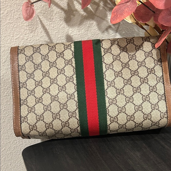 Gucci GG Supreme Vintage Clutch , Sherry Line Brown - Picture 4 of 11